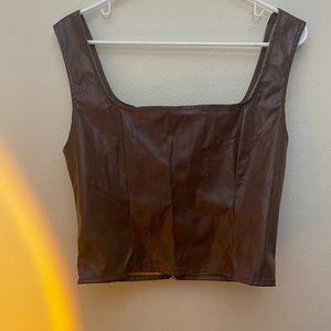 Shein Vegan Leather Brown Tank